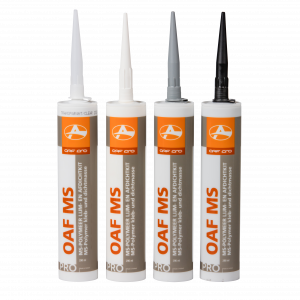 OAF PRO MS Lijm en polymeerkitten voor lijmen en afdichten in zwart, wit, grijs en transparant