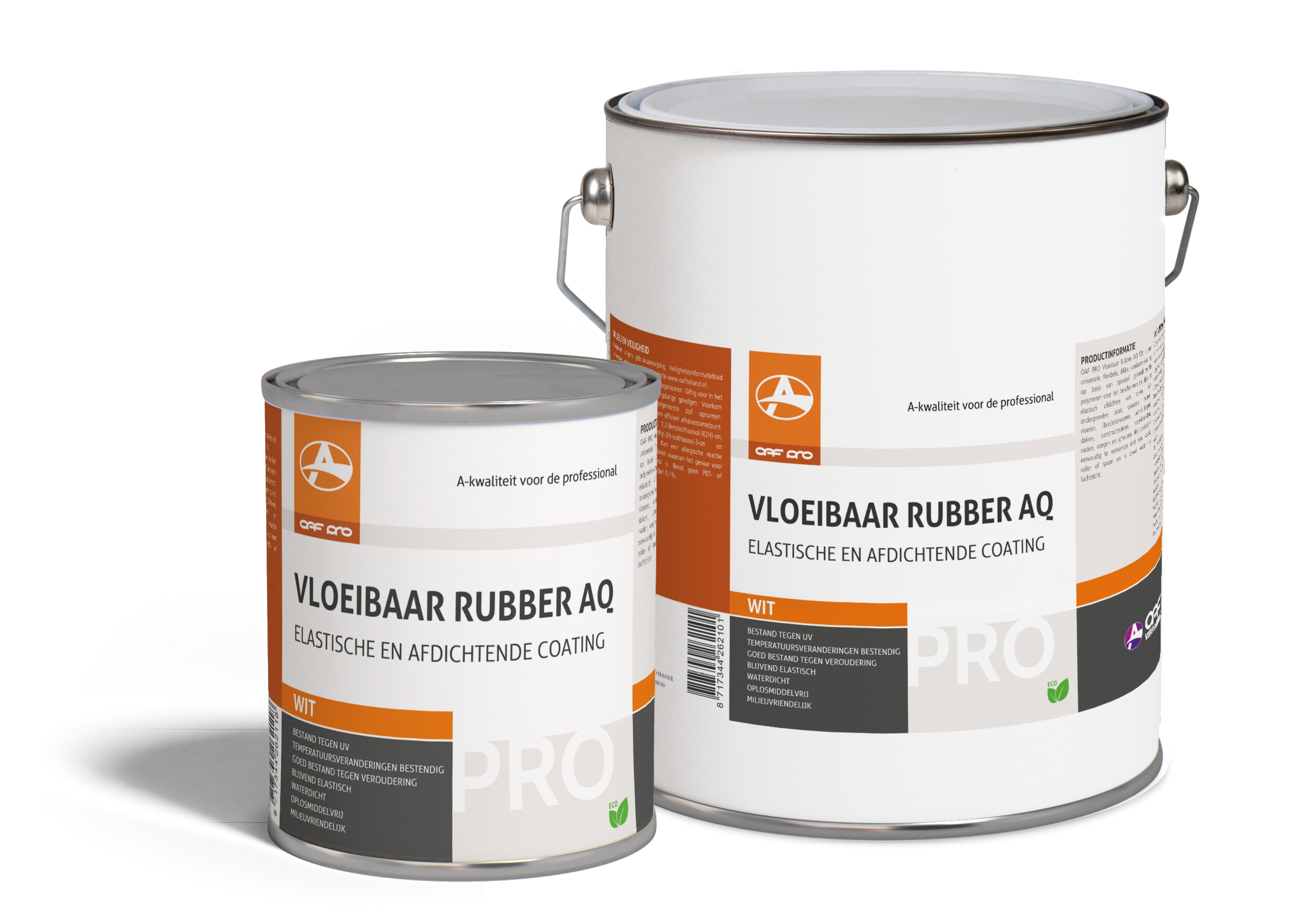 OAF PRO Dak en Goot Vloeibaar Rubber AQ Watergedragen uitstekende hechting en elastisch in zwart, wit en grijs