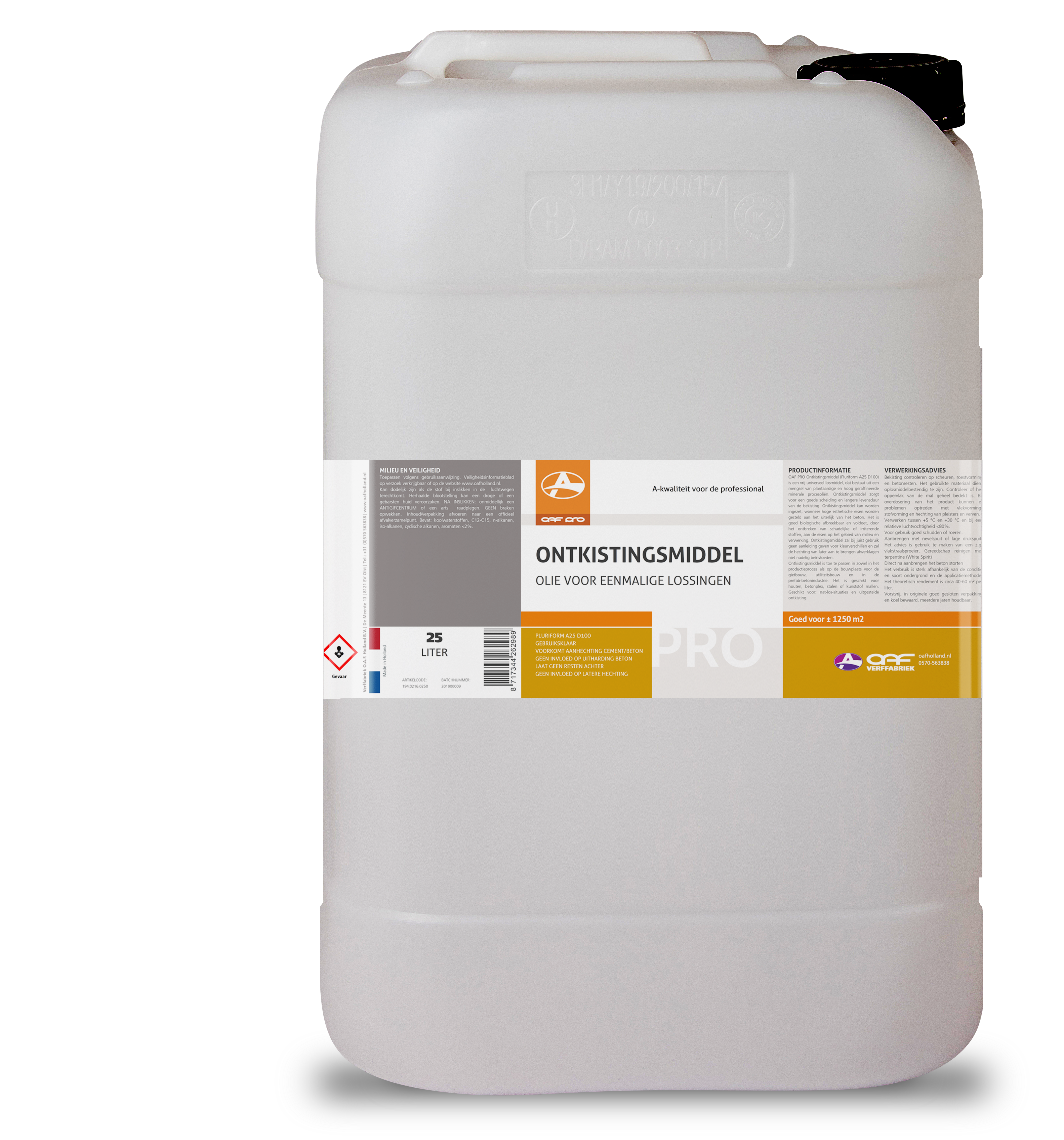 AFINOL OAF PRO Beton Hout Ontkistingsmiddel Bekistingen Mallen